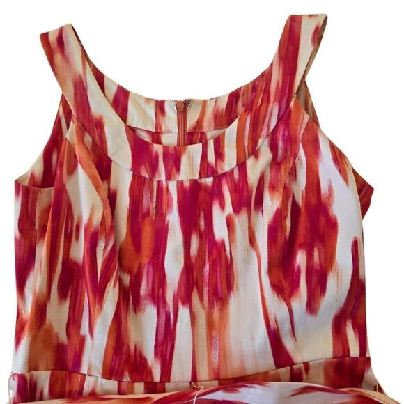 Calvin Klein Womens Abstract Sleeveless Belted Fit & Flare Dress Multicolor Sz 4 - Picture 7 of 11